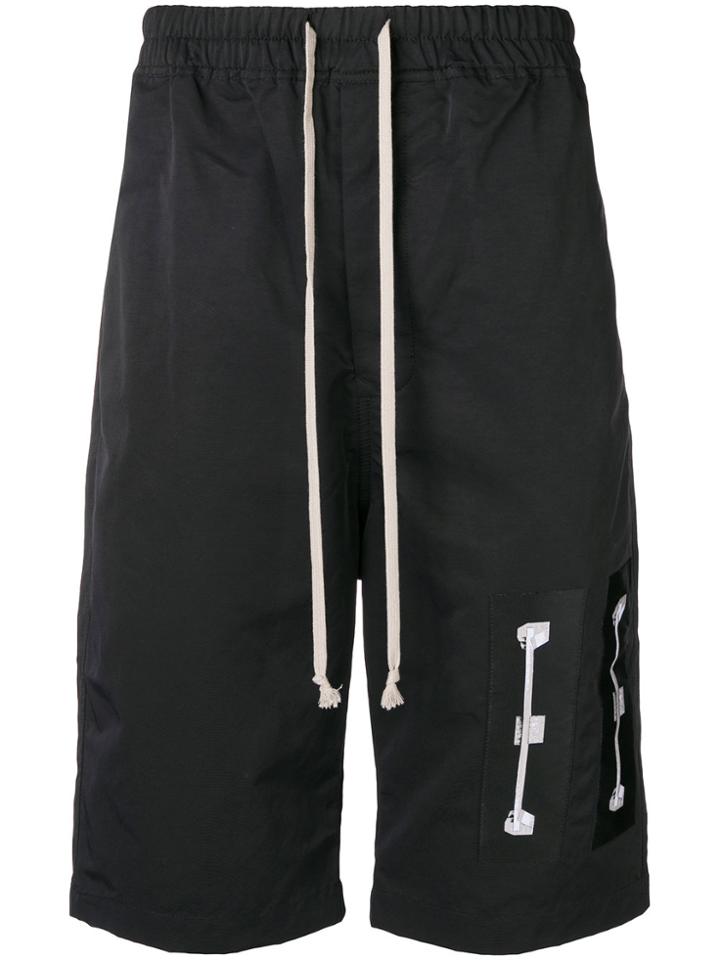 Rick Owens Drkshdw Drawstring Patch-detail Shorts - Black