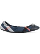 Burberry Checked Ballerinas - Blue