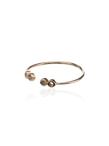 Xiao Wang Dot Dot Diamond Open Ring - Gold