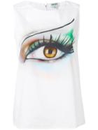 Kenzo Eye Print Tank Top, Women's, Size: 38, White, Cotton