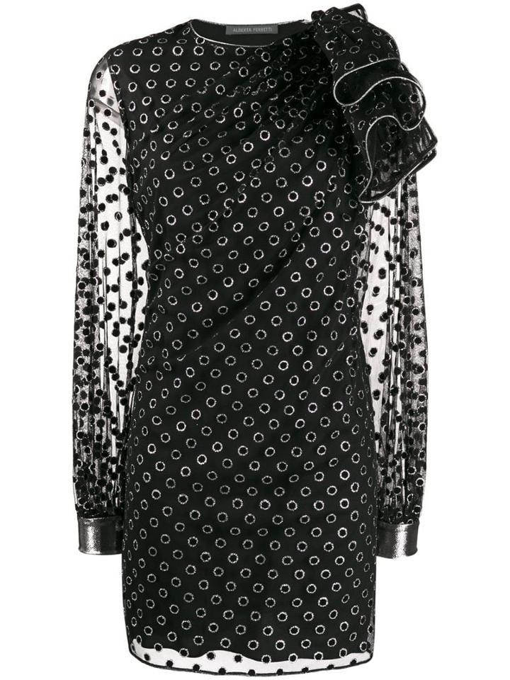 Alberta Ferretti Polka Dot Print Dress - Black