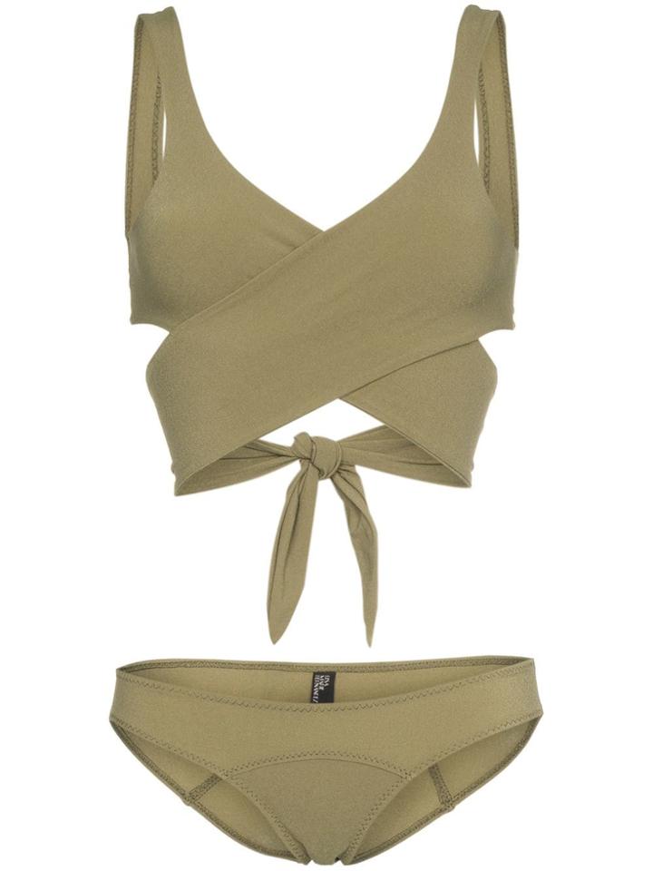Lisa Marie Fernandez Wrap-around Tie Bikini - Green