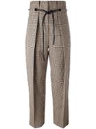 3.1 Phillip Lim Origami Pleat Houndstooth Trousers, Women's, Size: 0, Brown, Polyurethane/viscose/wool