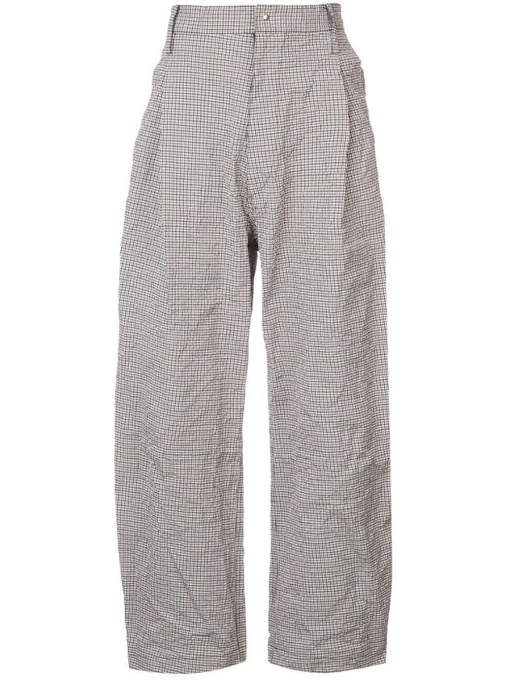 Sankuanz Belted Checked Trousers - White