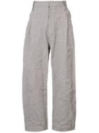 Sankuanz Belted Checked Trousers - White
