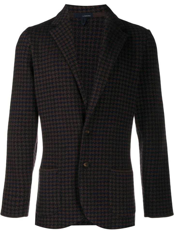Lardini Houndstooth Single-breasted Blazer - Brown