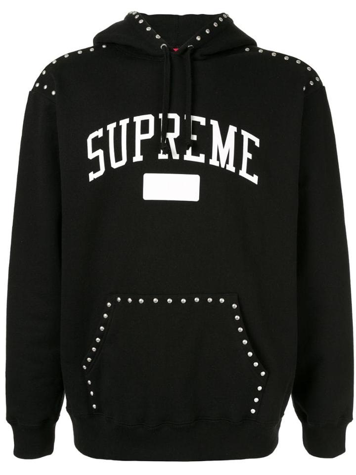 Supreme Studded Logo Hoodie - Black