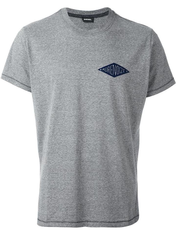 Diesel 't-diego' T-shirt, Men's, Size: Large, Grey, Cotton/polyester