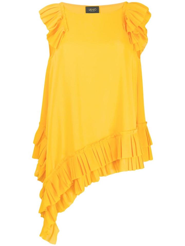 Liu Jo Pleated Shoulder T-shirt - Yellow