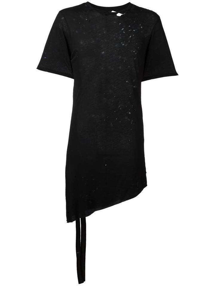 Unravel Project Destroyed Effect T-shirt, Men's, Size: Large, Black, Cotton