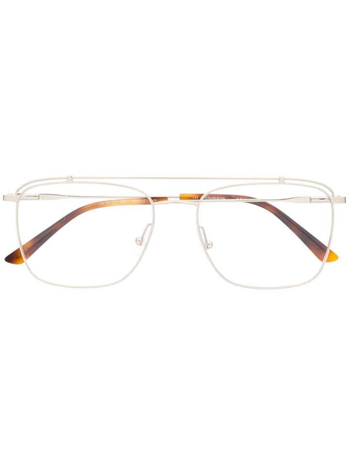 Calvin Klein Aviator Frame Glasses - Silver