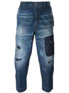 Diesel Distressed Cropped Jeans, Men's, Size: 31, Blue, Cotton