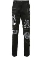 Haculla Embroidered Slim-fit Jeans - Black