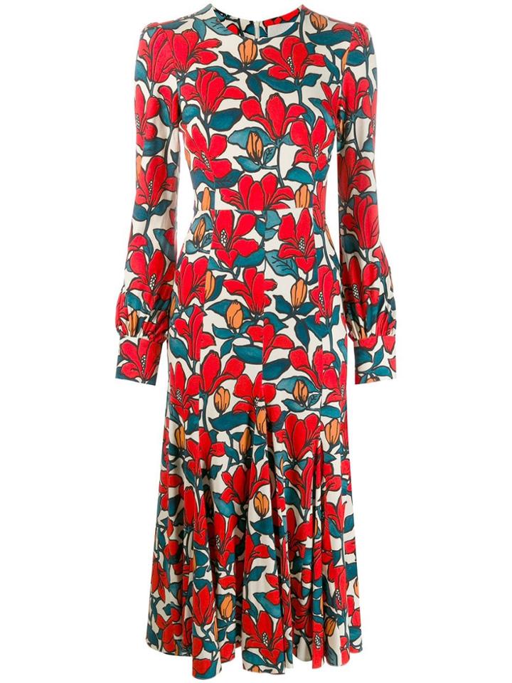 Goat Idol Floral Print Dress - Red