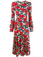 Goat Idol Floral Print Dress - Red
