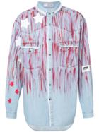 Faith Connexion Star Paint Smudged Denim Shirt - Blue