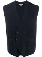 N.peal Double-breasted Knitted Waistcoat - Blue