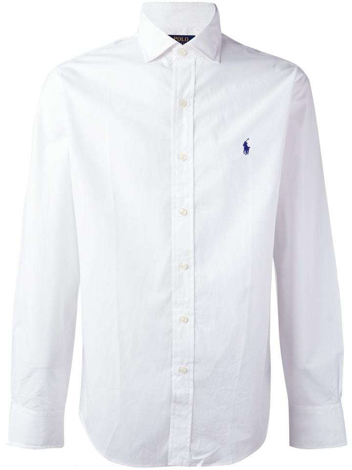 Polo Ralph Lauren Embroidered Logo Shirt, Men's, Size: Small, White, Cotton