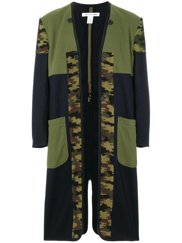 Comme Des Garçons Shirt Patch Camouflage Coat - Green