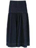 Andrea Bogosian Denim Midi Skirt - Blue