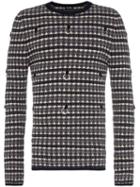 Raf Simons Hoop Embellished Fairisle Wool Mphair-blend Jumper - Blue