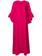 P.a.r.o.s.h. Long Ruffle Sleeve Dress - Pink & Purple