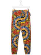 Moschino Kids Printed Trousers - Blue