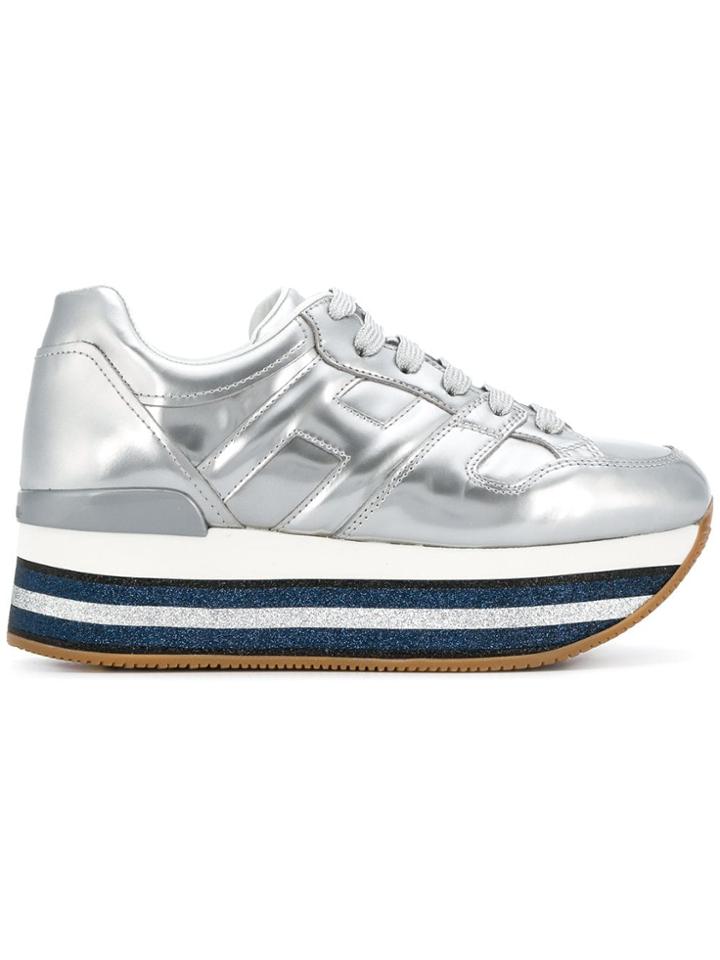 Hogan Platform Low Top Trainers - Metallic