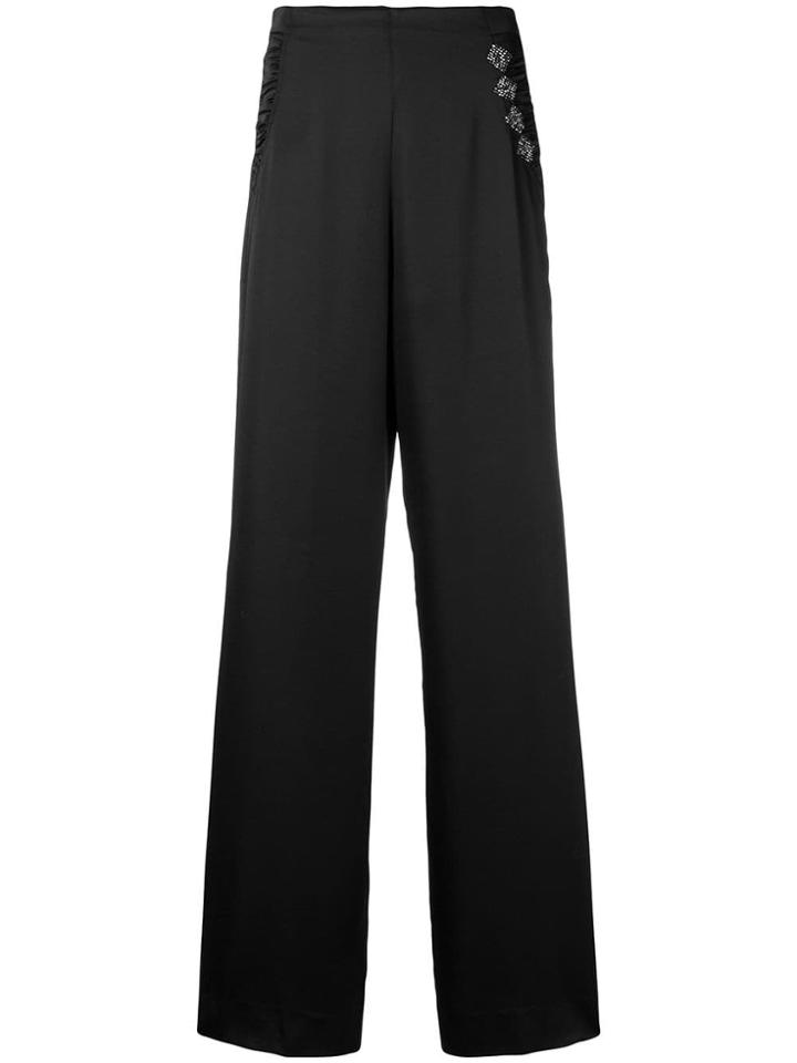 Nineminutes Flared High-waist Trousers - Black