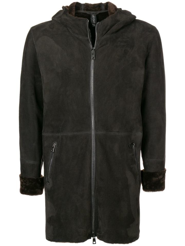Giorgio Brato Hooded Shearling Jacket - Brown