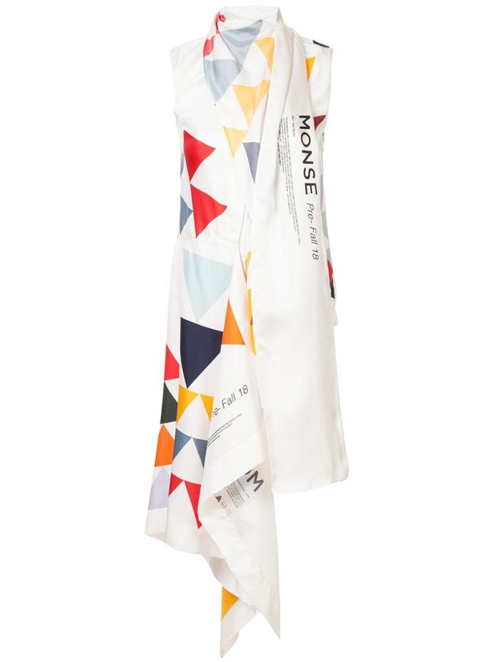 Monse Geometric Print Asymmetric Tank Top - White