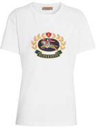 Burberry Embroidered Archive Logo Cotton T-shirt - White