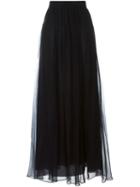Brunello Cucinelli Layered Maxi Skirt, Women's, Size: 44, Blue, Silk/cotton