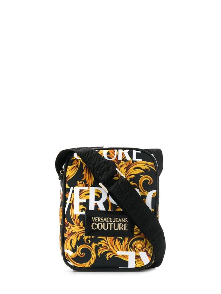 Versace Jeans Couture Baroque Print Shoulder Bag - Black