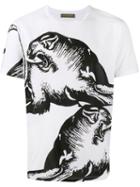 Valentino Panther Print T-shirt, Men's, Size: Small, White, Cotton