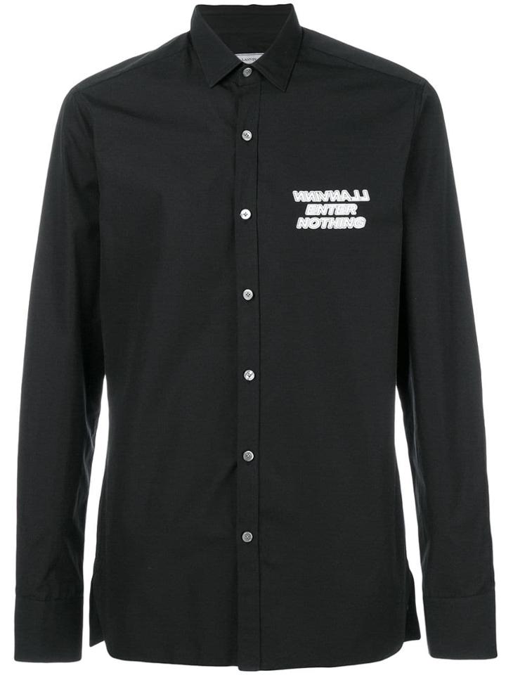 Lanvin Chest Slogan Shirt - Black