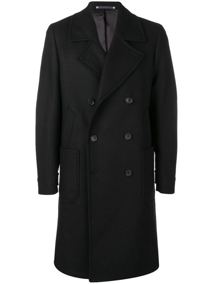 Ps By Paul Smith Double Breasted Midi Coat - Black