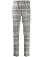D.exterior Checked Slim Fit Trousers - Grey