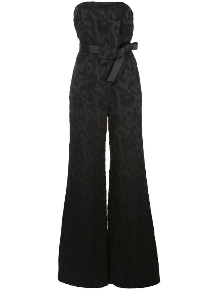 Alexis Venetia Strapless Jacquard Jumpsuit - Black