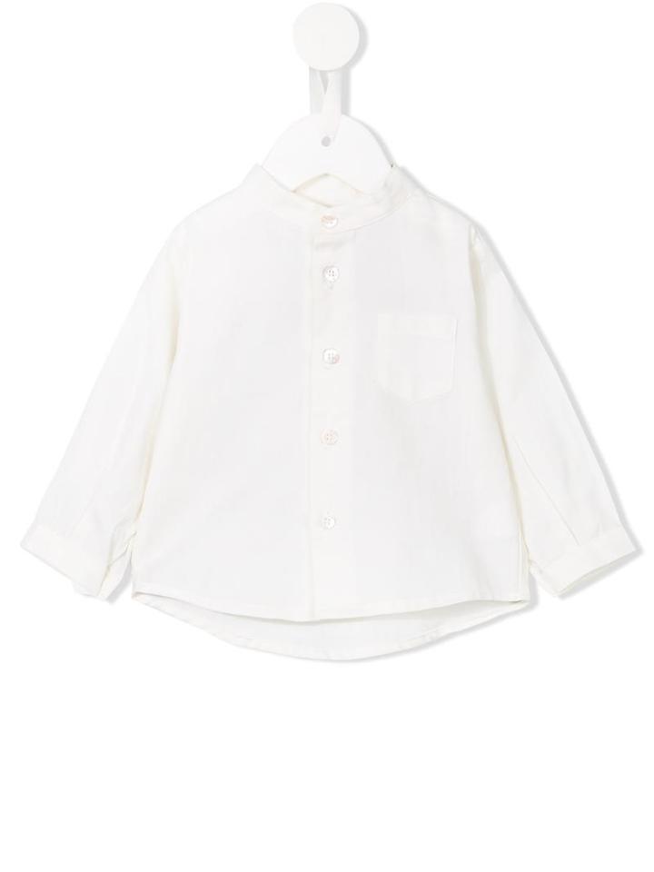 Cashmirino - Mandarin Collar Shirt - Kids - Cotton - 9 Mth, White