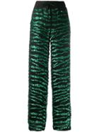 P.a.r.o.s.h. Sequin-trim High-waist Trousers - Green