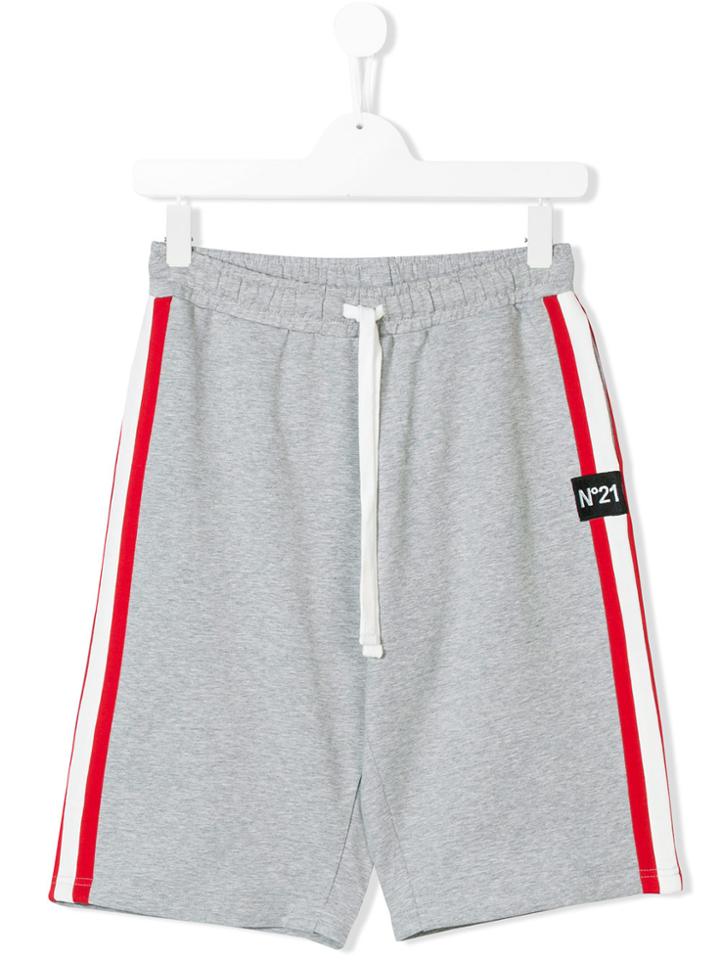 No21 Kids Side Stripe Track Pants - Grey