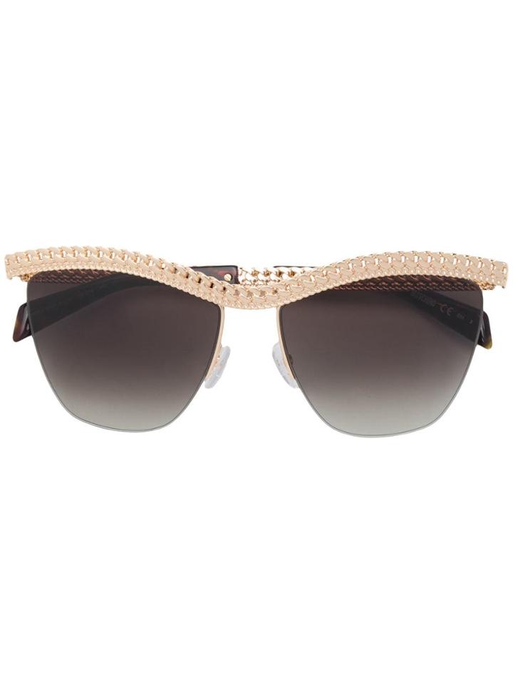 Moschino Eyewear Chain Frame Sunglasses - Gold