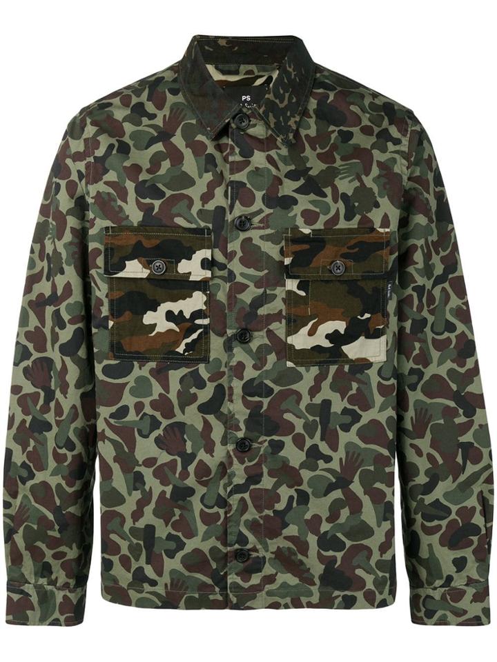 Ps Paul Smith Printed Button Down Shirt - Green
