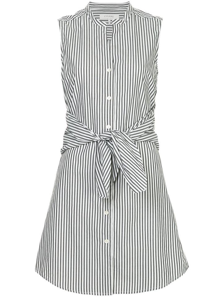 Frame Denim Candy Stripe Shirt Dress - White