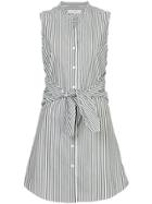 Frame Denim Candy Stripe Shirt Dress - White