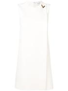 Valentino V Hardware Shift Dress - White