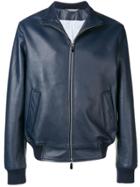 Canali High-neck Bomber Jacket - Blue