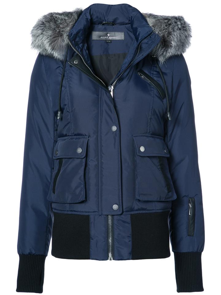Nicole Benisti Fordham Fox Fur Trim Coat - Black