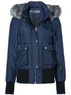 Nicole Benisti Fordham Fox Fur Trim Coat - Black